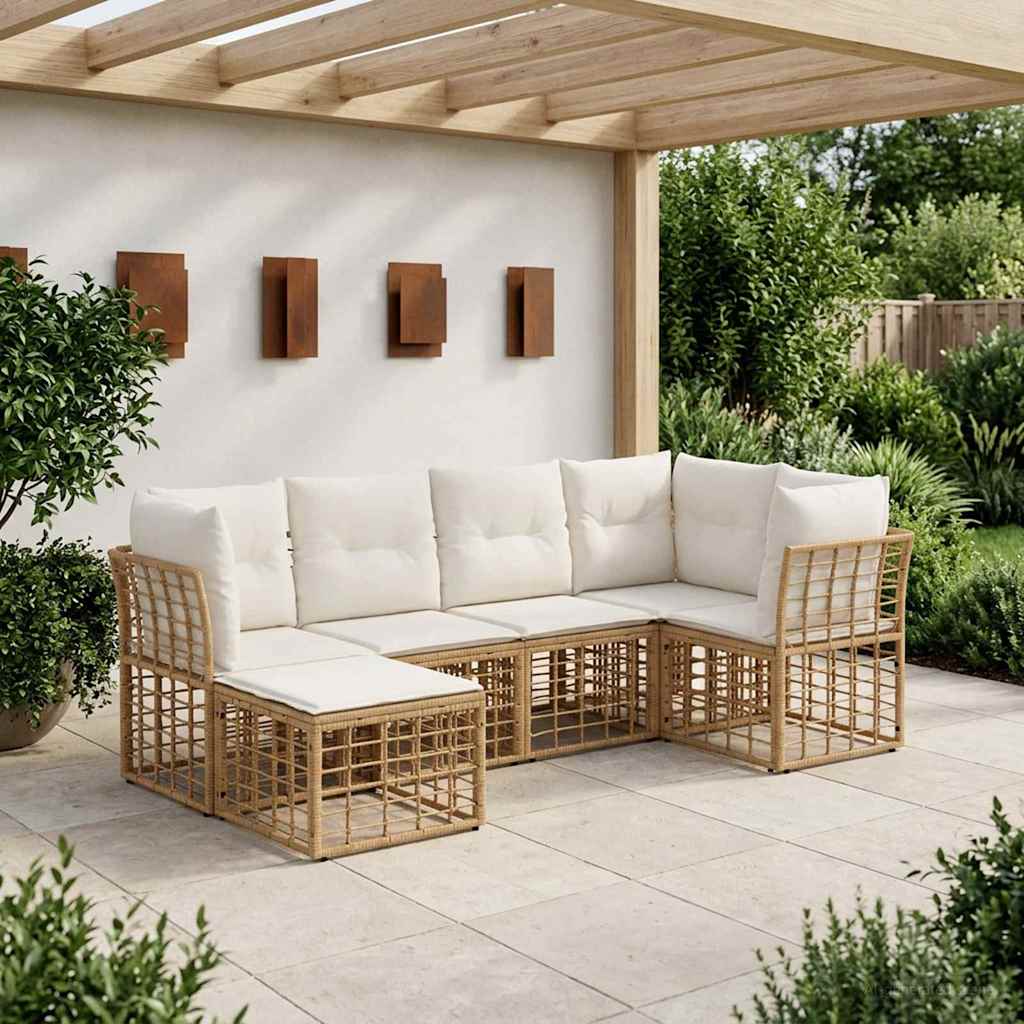 vidaXL Outdoor-Sofagarnitur Natur Polyester