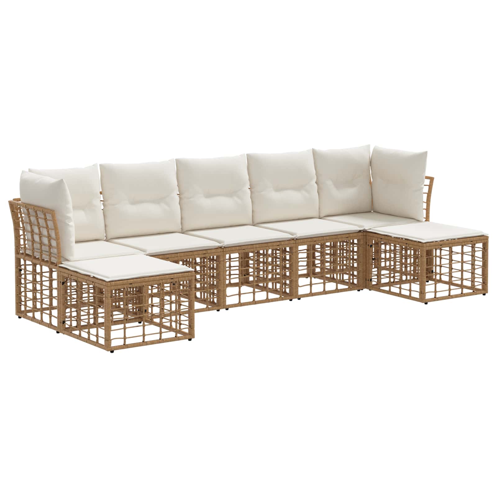 vidaXL Outdoor-Sofagarnitur Natur Polyester