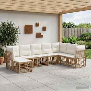 Zunanja garnitura za sedenje Naravna Poliester