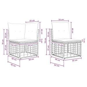 Venkovní pohovková souprava Černá Polyester - obrázek 7