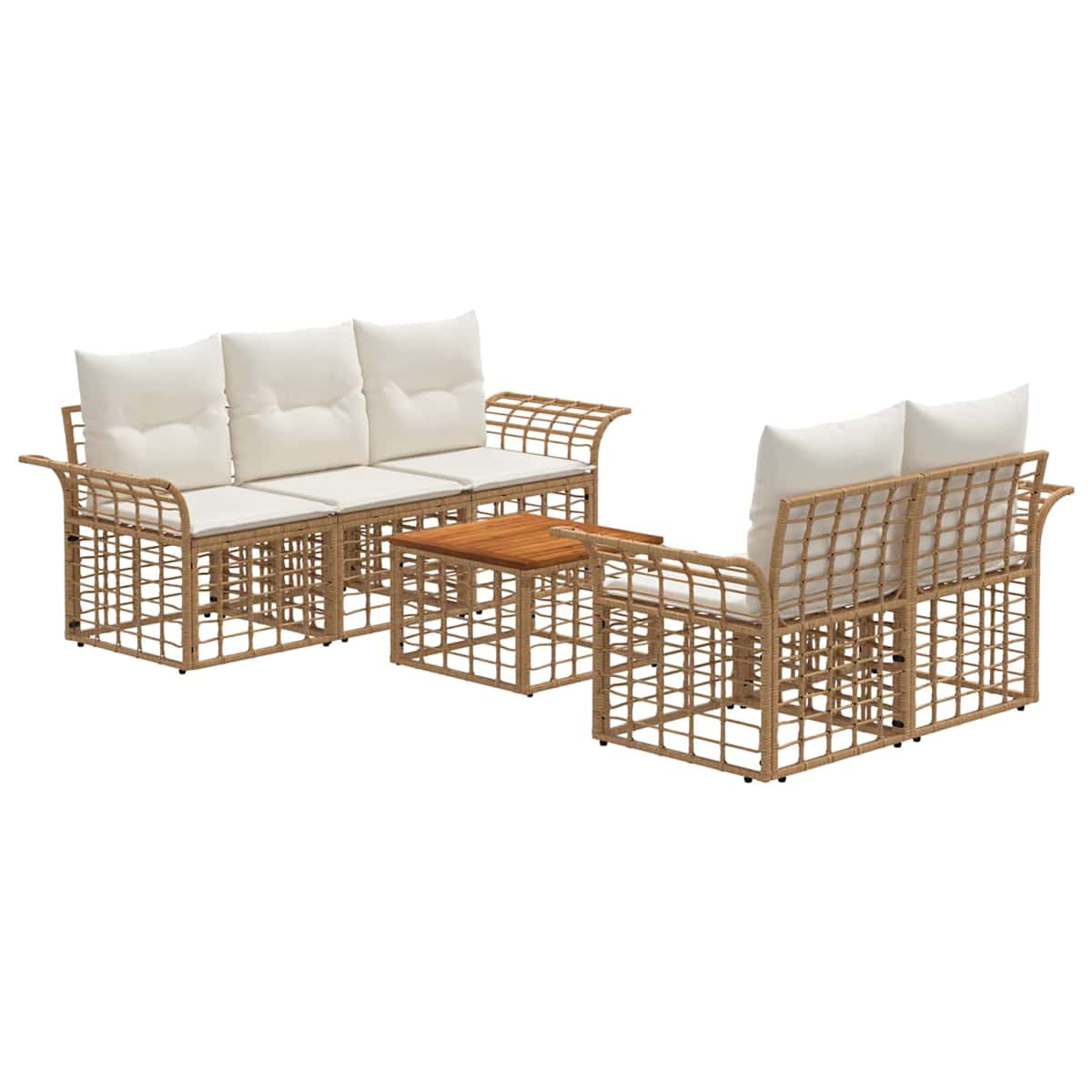 Udendørs sofagruppe 6 stk. polyrattan - Billede 2