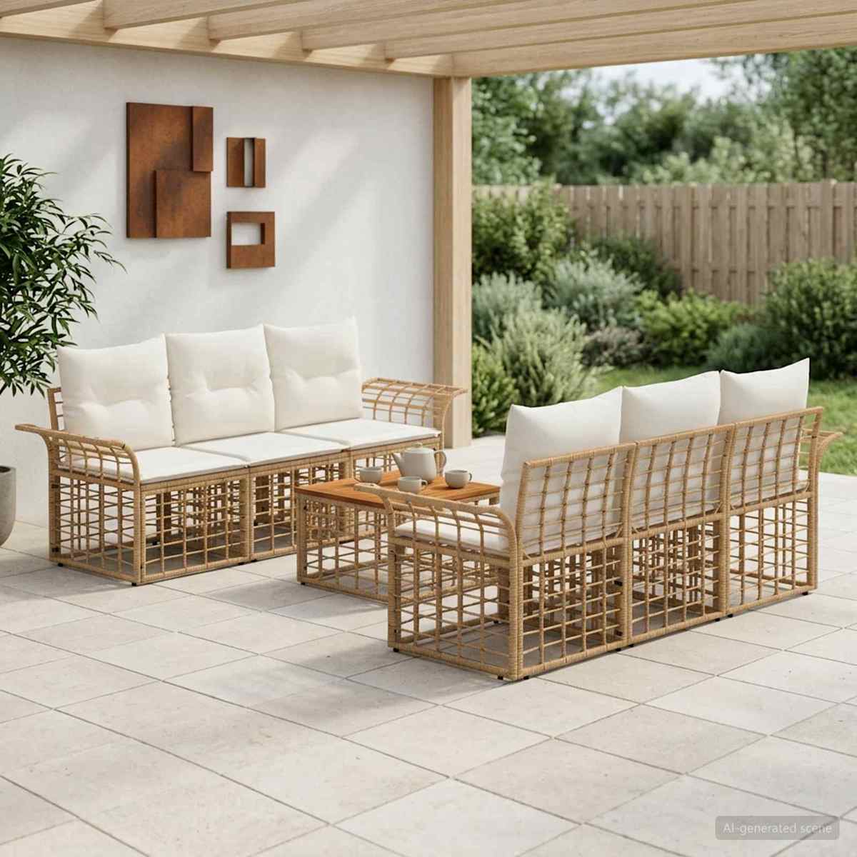 Udendørs sofagruppe 7 stk. polyrattan