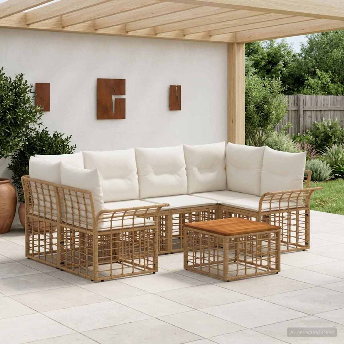 Udendørs sofagruppe 7 stk. polyrattan