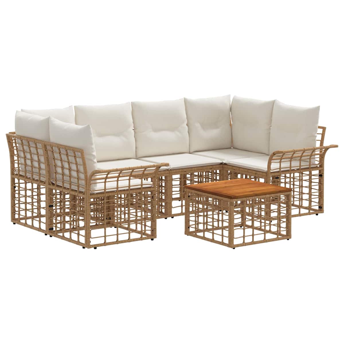 Udendørs sofagruppe 7 stk. polyrattan - Billede 2