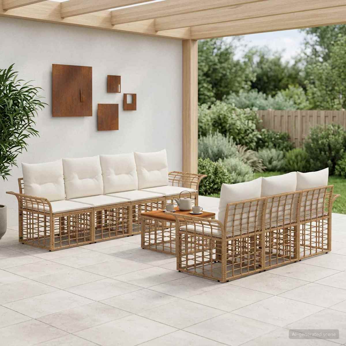 Udendørs sofagruppe 8 stk. polyrattan