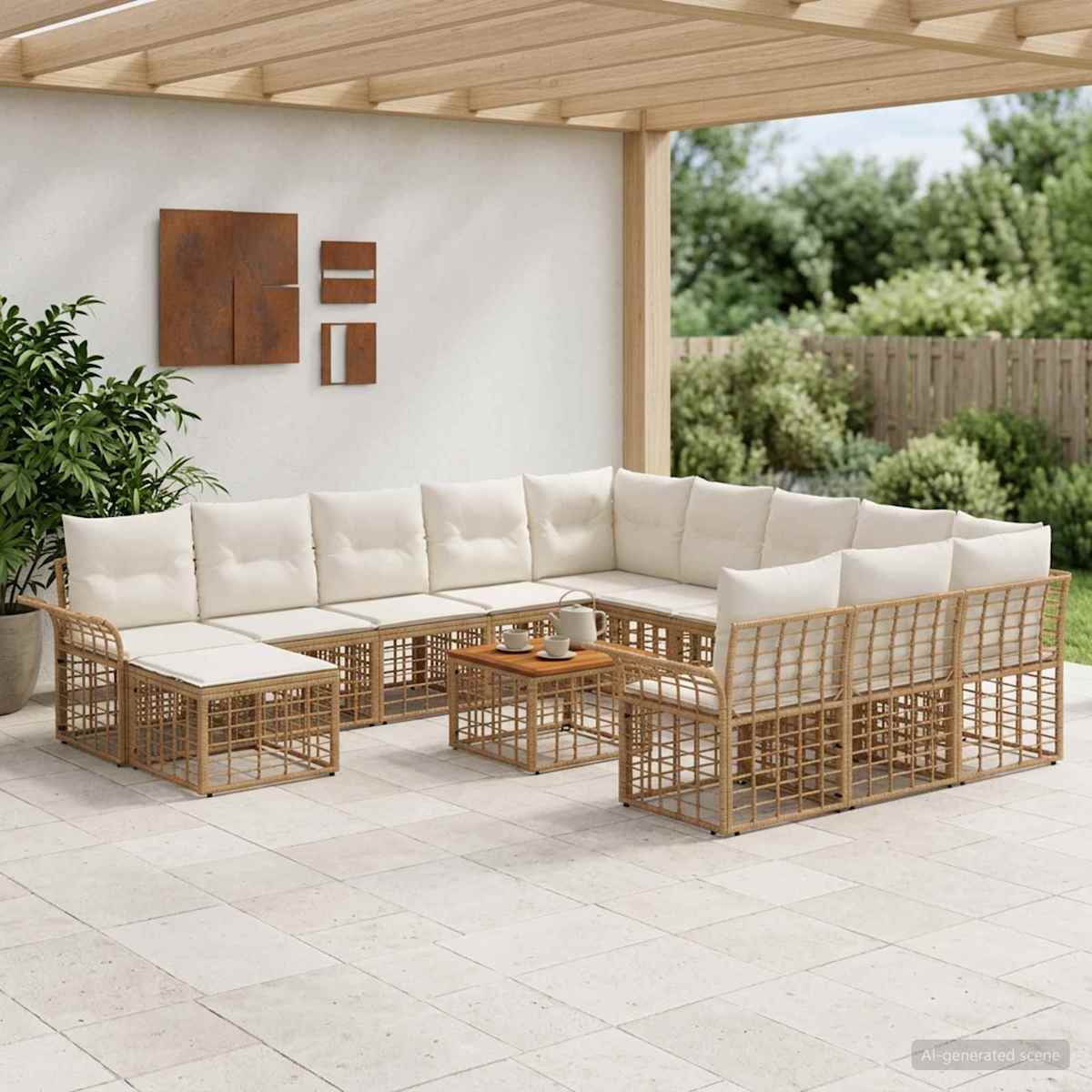 Havesofa Sæt 13 stk. polyrattan