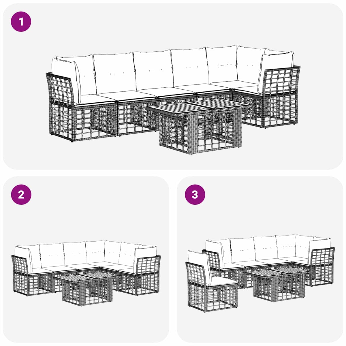 Havesofa Sæt 6 stk. polyrattan - Billede 10