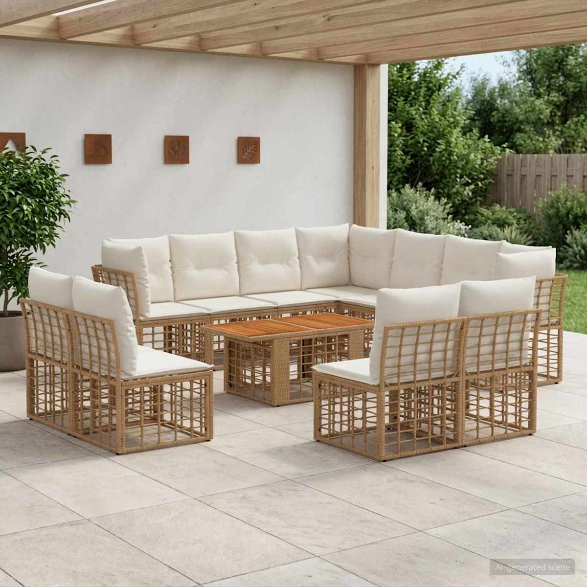 Havesofa Sæt 12 stk. polyrattan