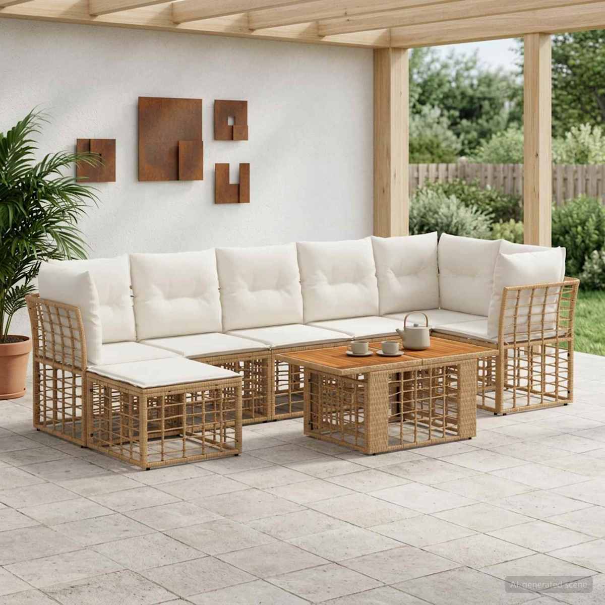 Havesofa Sæt 8 stk. polyrattan