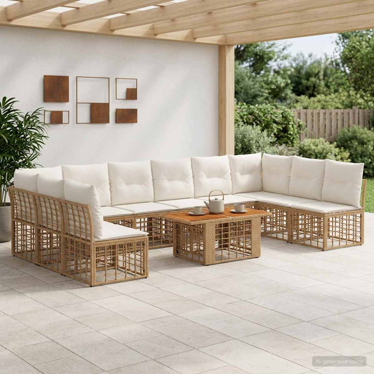 Havesofa Sæt 11 stk. polyrattan
