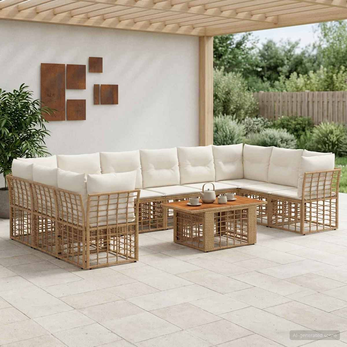 Havesofa Sæt 11 stk. polyrattan