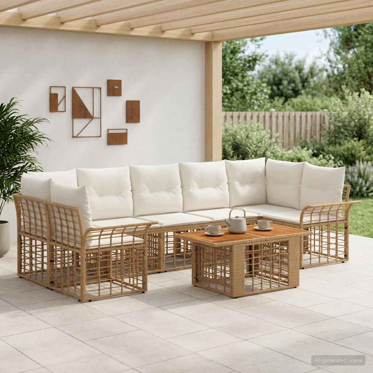 Havesofa Sæt 8 stk. polyrattan
