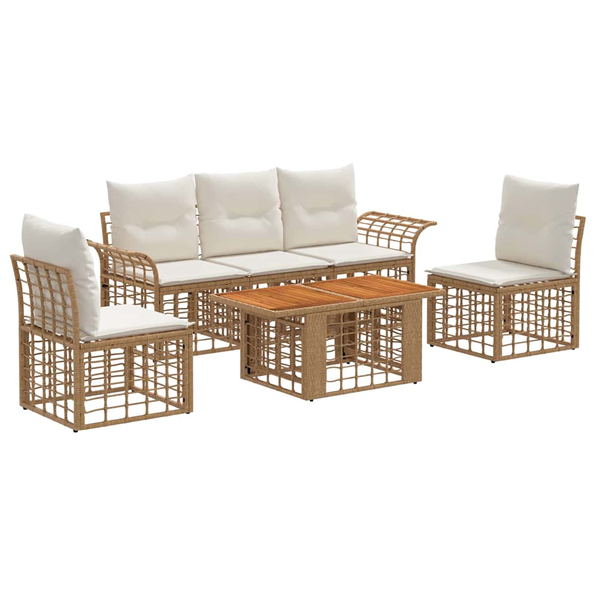 Havesofa Sæt 6 stk. polyrattan - Billede 2