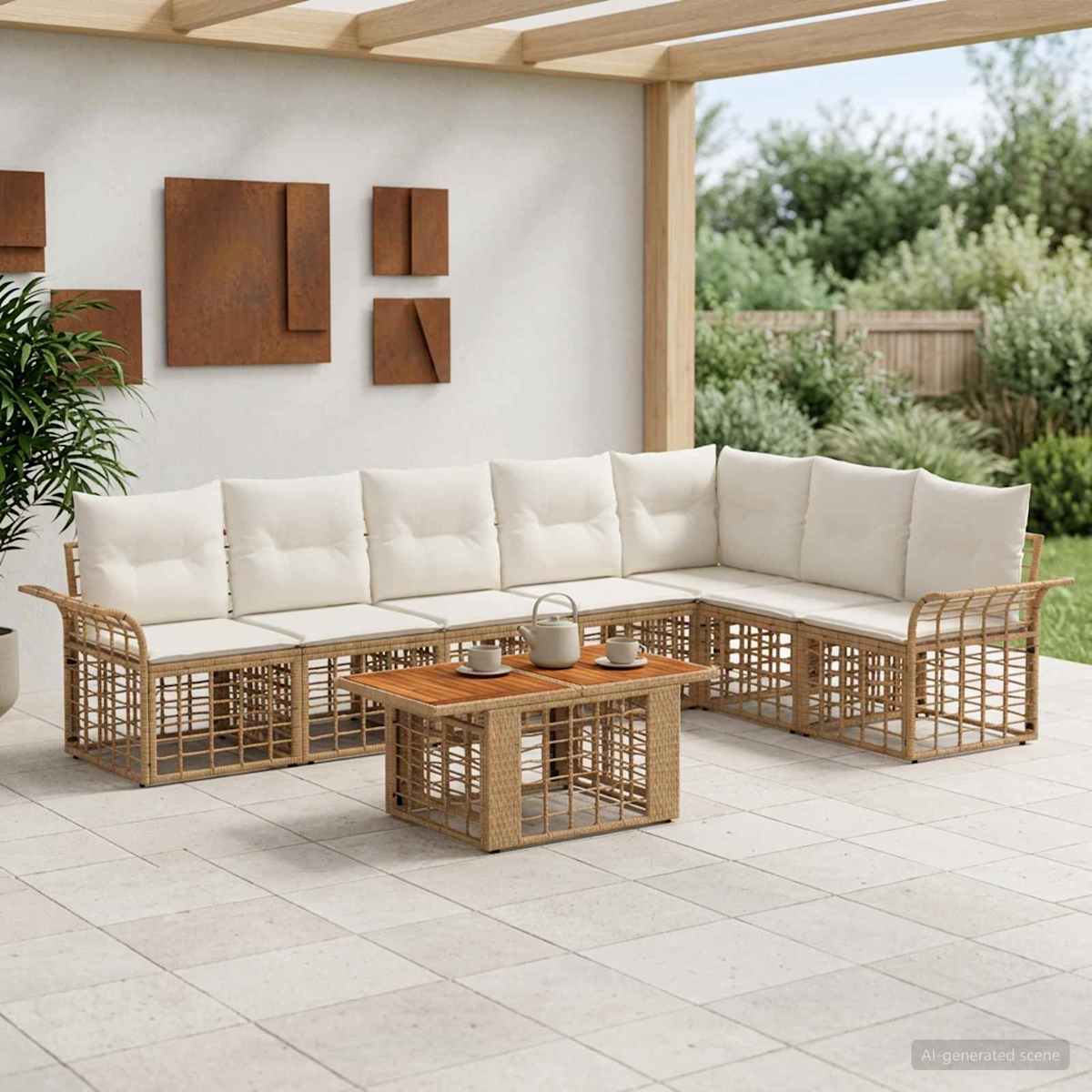 Havesofa Sæt 8 stk. polyrattan