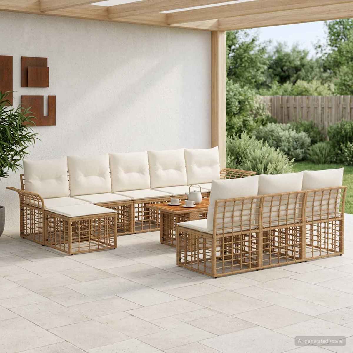 Havesofa Sæt 11 stk. polyrattan