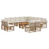 vidaXL Aia Diivanikomplekt 14 tk Looduslik ja Kreemi Valge pol&uuml;rotang