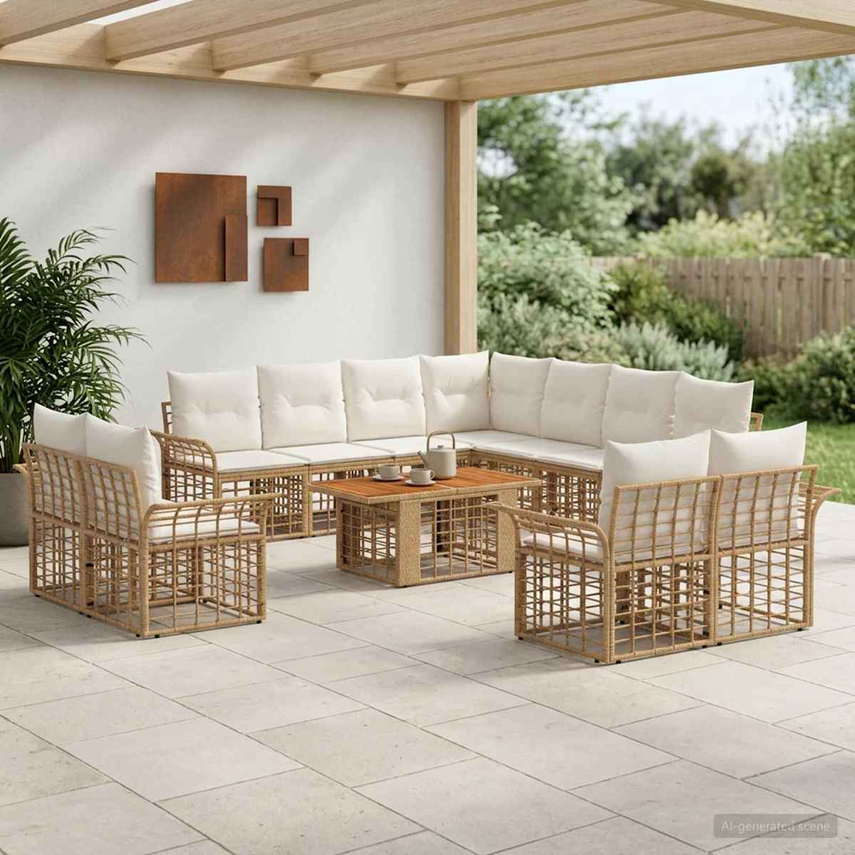 Havesofa Sæt 12 stk. polyrattan