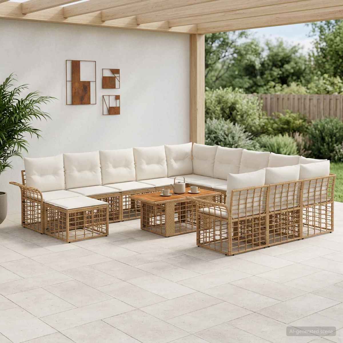 Havesofa Sæt 13 stk. polyrattan