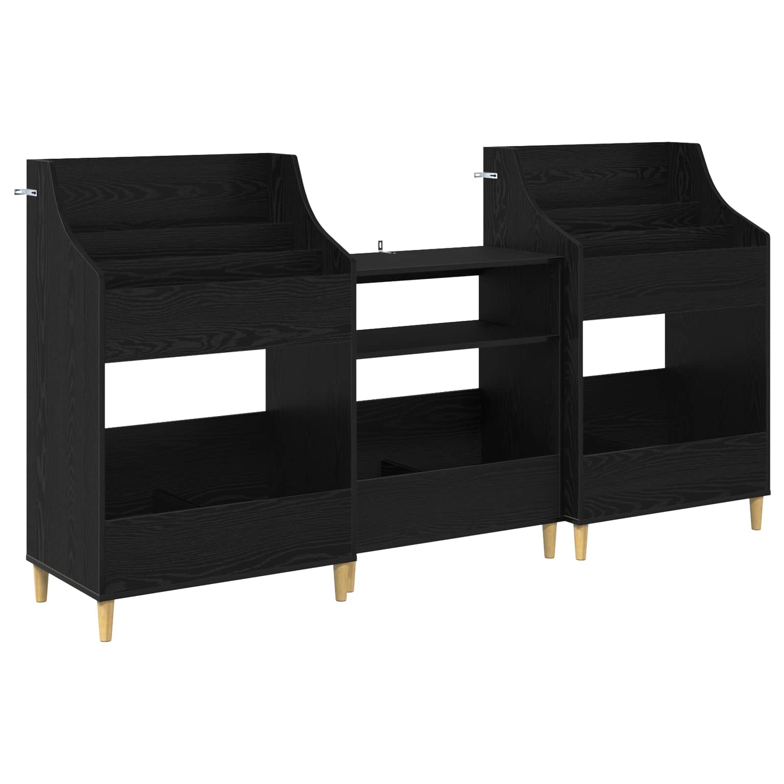 vidaXL Sada mediálních polic 3 ks Černý dub 212 x 46 x 112 cm