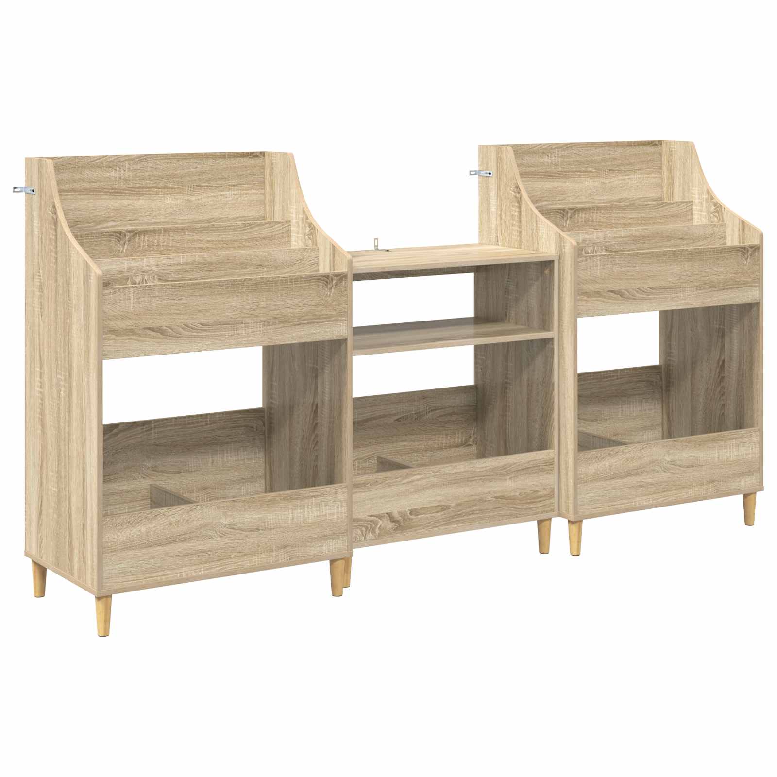 vidaXL Sada mediálních polic 3 ks Dub sonoma 212 x 46 x 112 cm