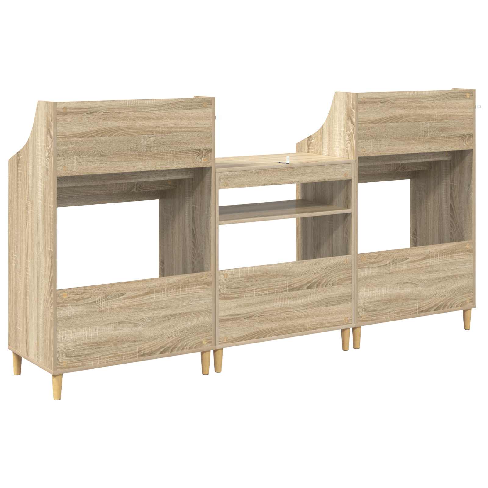 Set medijskih polic 3 kos Sonoma hrast 212 x 46 x 112 cm