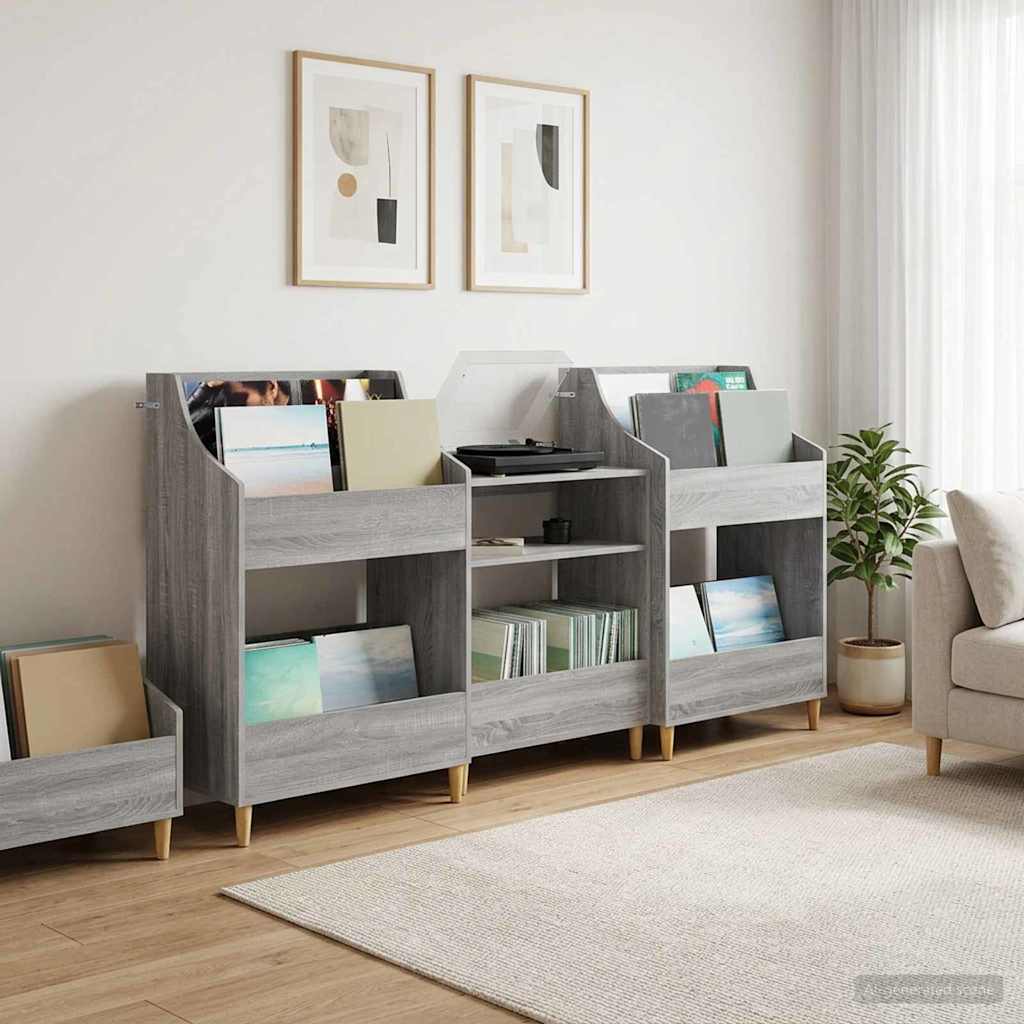 Set medijskih polic 3 kos Siva Sonoma 212 x 46 x 112 cm