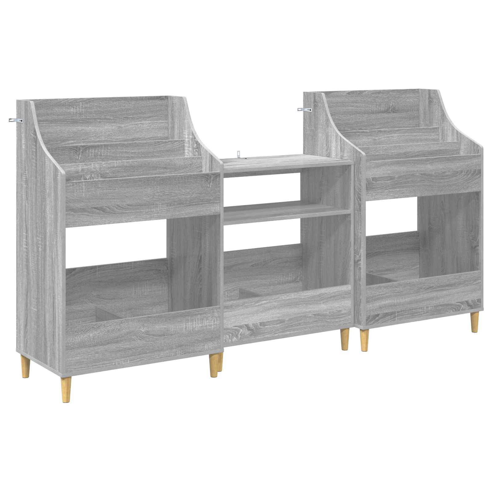 vidaXL Sada mediálních polic 3 ks Šedý Sonoma 212 x 46 x 112 cm