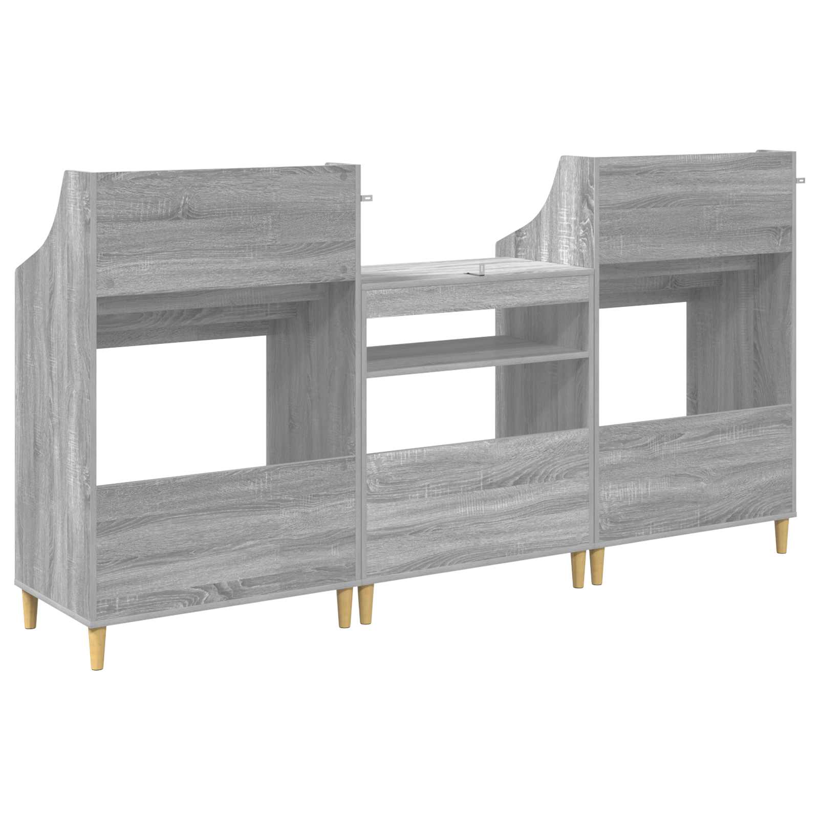 Set medijskih polic 3 kos Siva Sonoma 212 x 46 x 112 cm