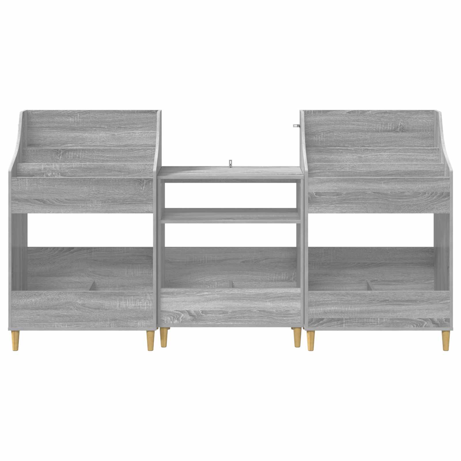Set medijskih polic 3 kos Siva Sonoma 212 x 46 x 112 cm