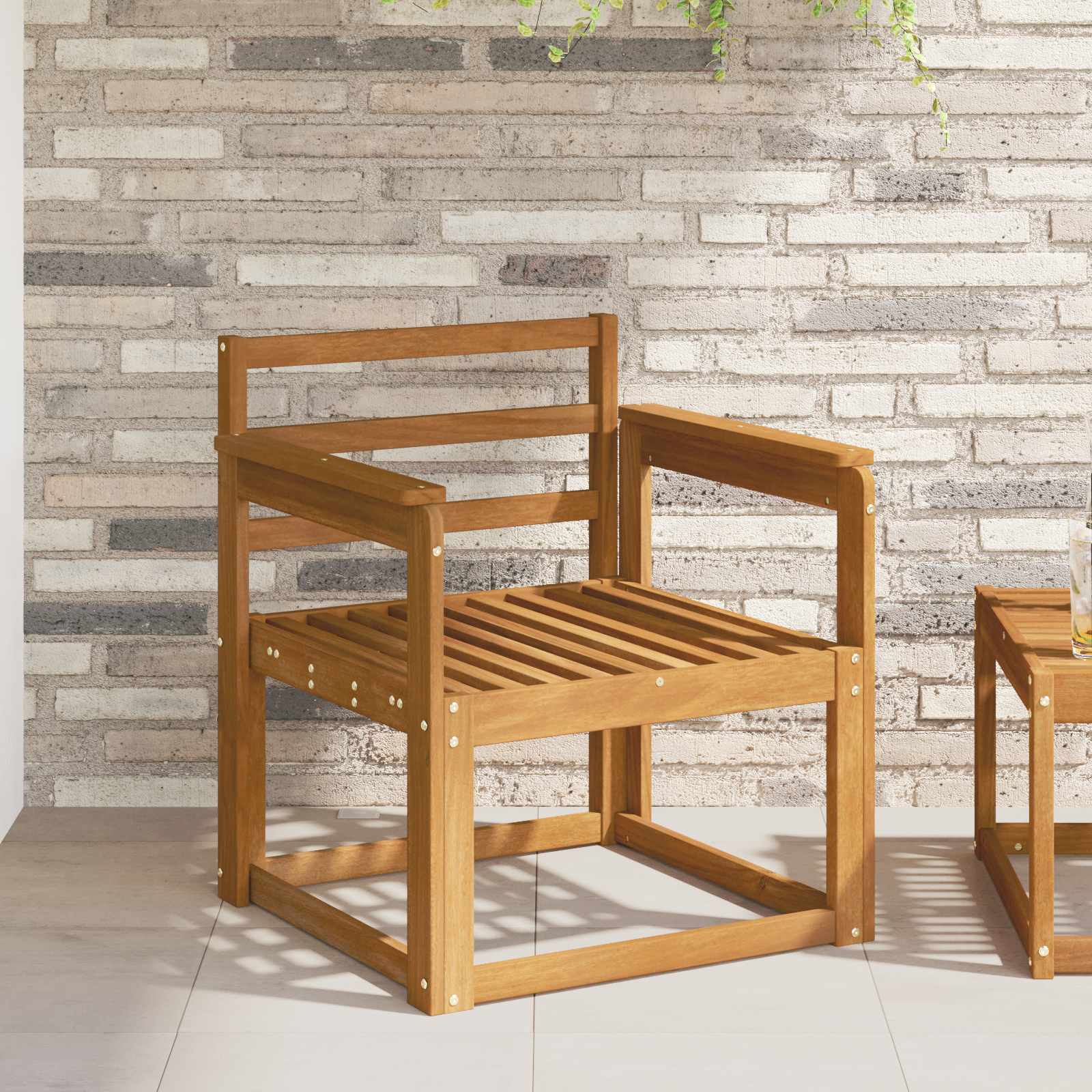 vidaXL Canapea de exterior Lemn Solid de Acacia natural