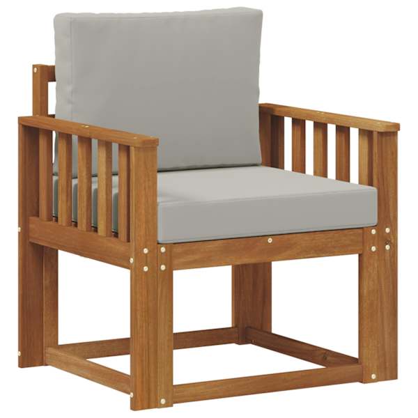 vidaXL &Otilde;uesohva Tugev akaatsiapuit ja pol&uuml;ester Naturaalne ja helehall