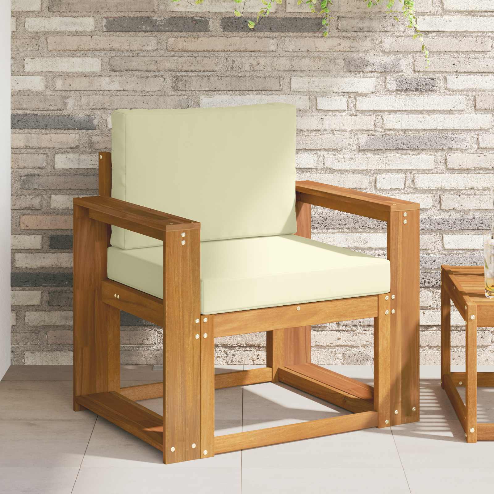 vidaXL Outdoor-Sofagarnitur Massives Akazienholz und Polyester