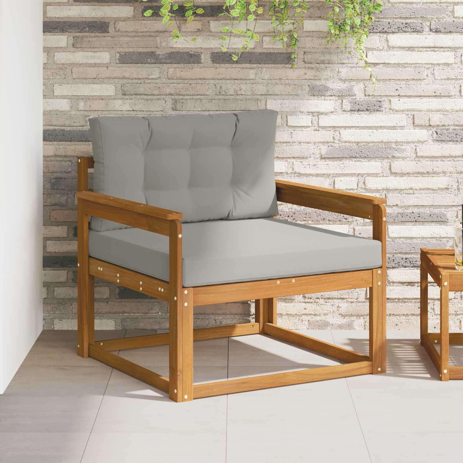 vidaXL Canapea Medie pentru Exterior natural