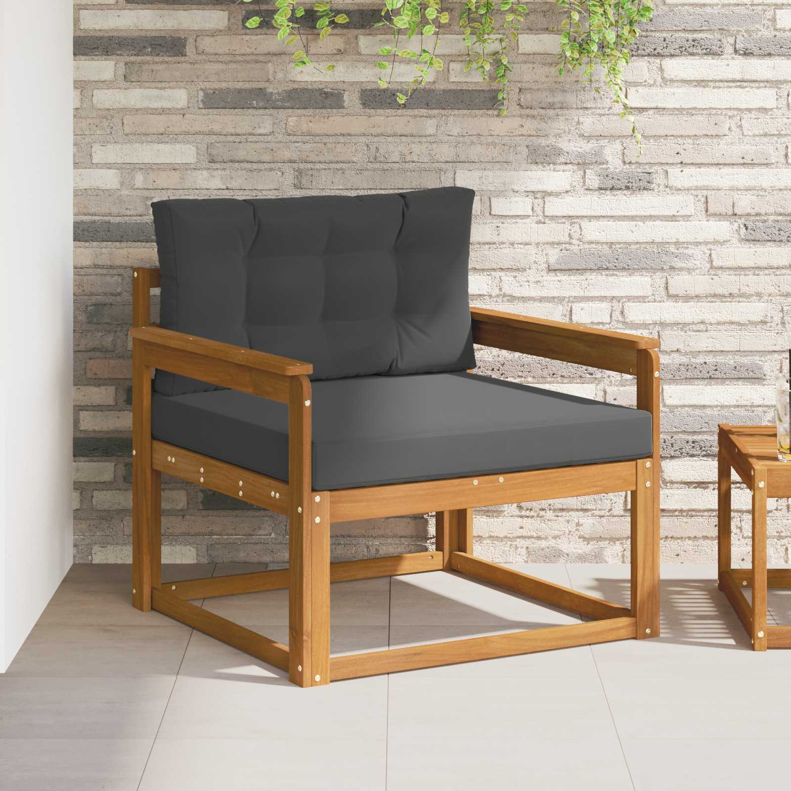 vidaXL Canapea Medie pentru Exterior natural