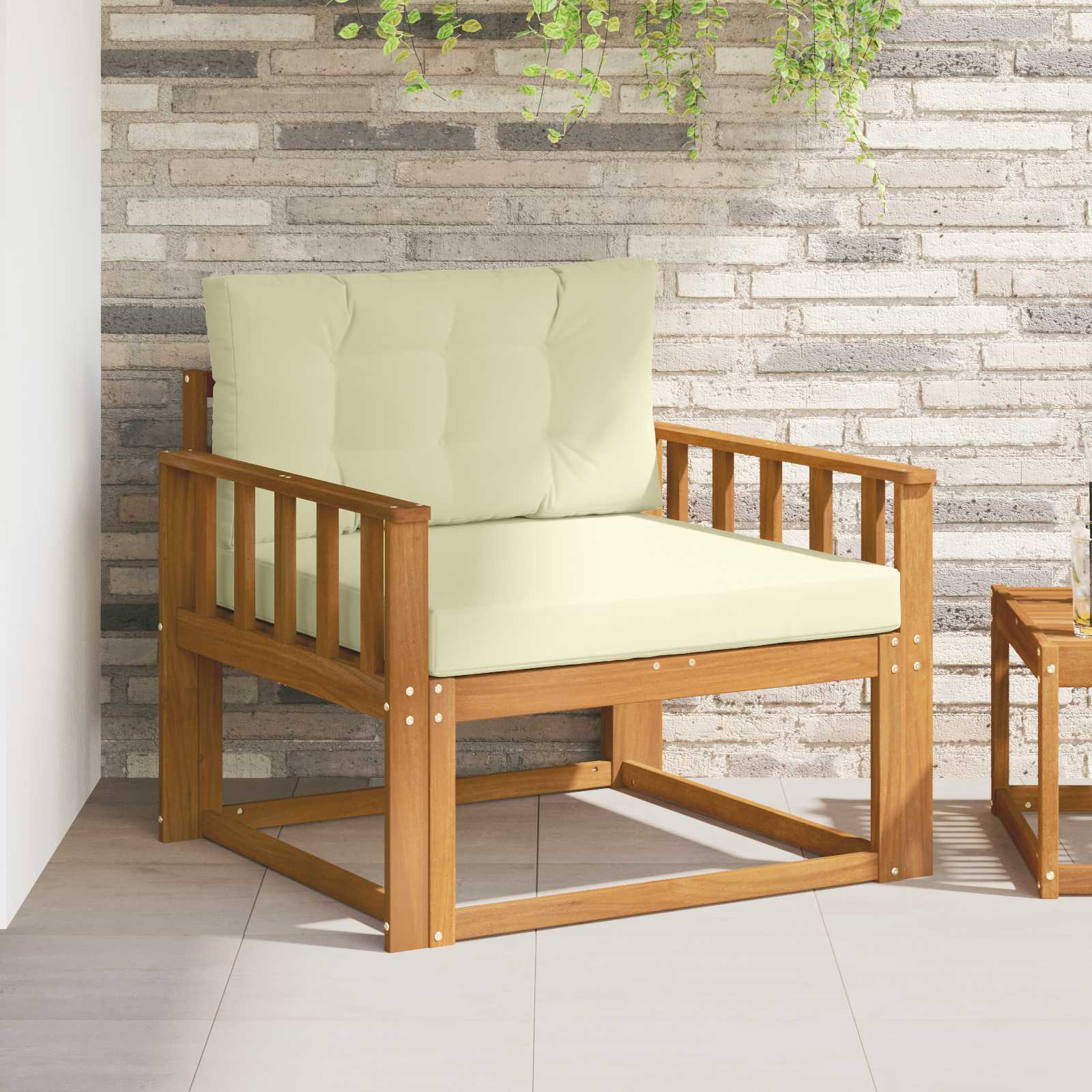 vidaXL Canapea Medie pentru Exterior natural