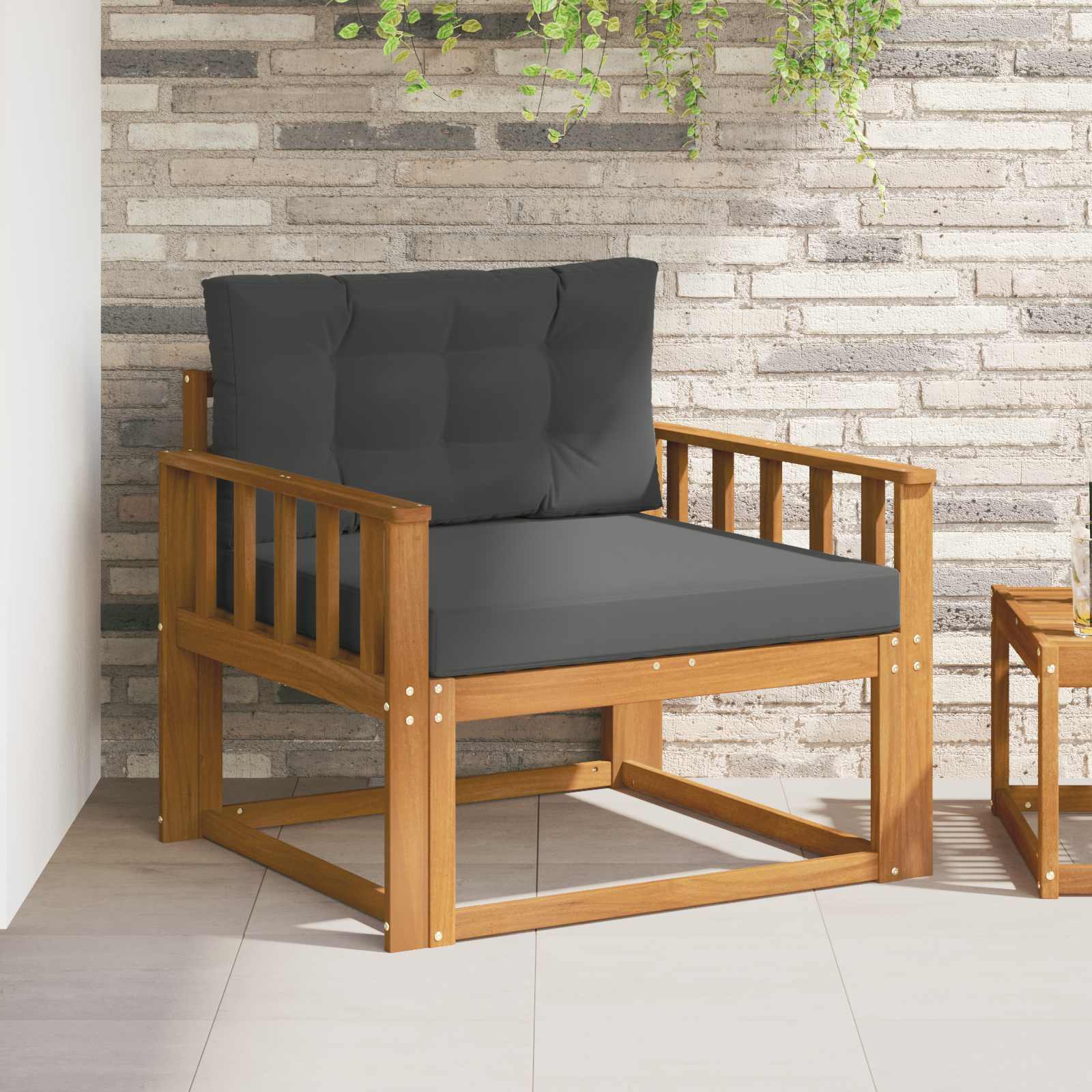 vidaXL Canapea Medie pentru Exterior natural