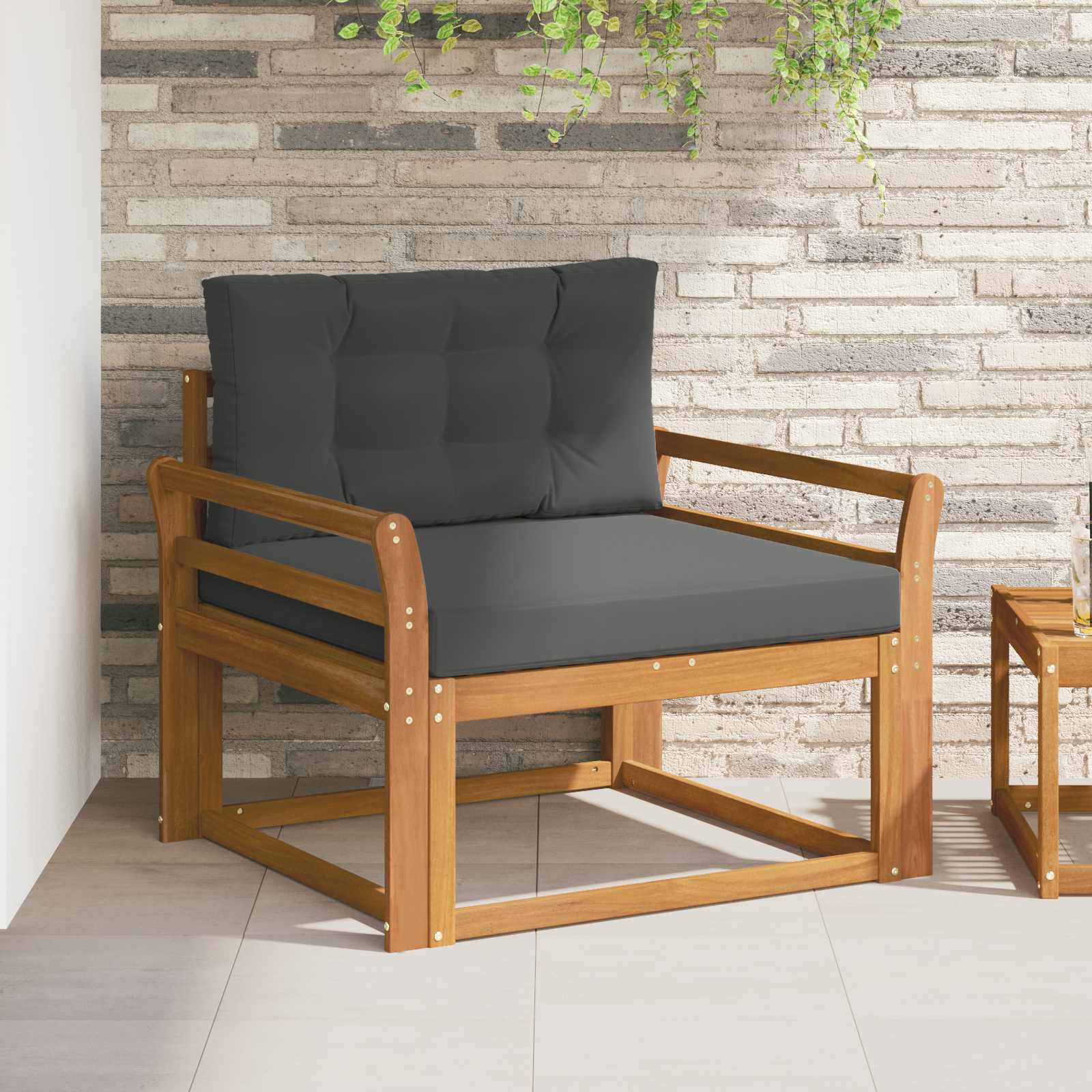 vidaXL Canapea Medie pentru Exterior natural