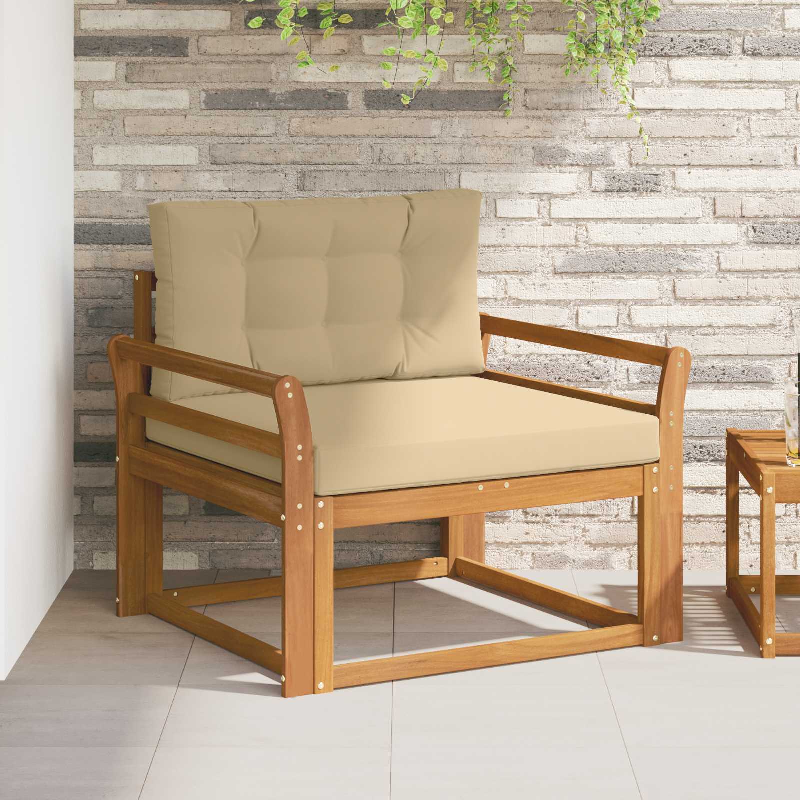 vidaXL Canapea Medie pentru Exterior natural