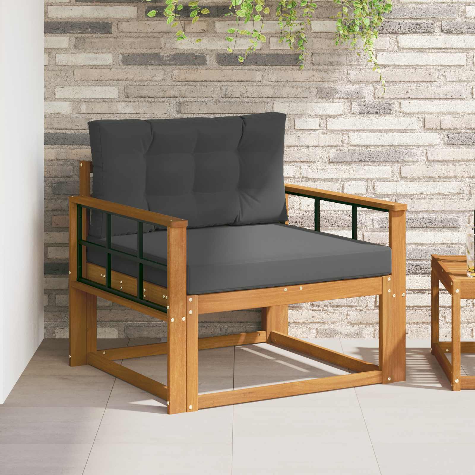 vidaXL Canapea Medie pentru Exterior natural