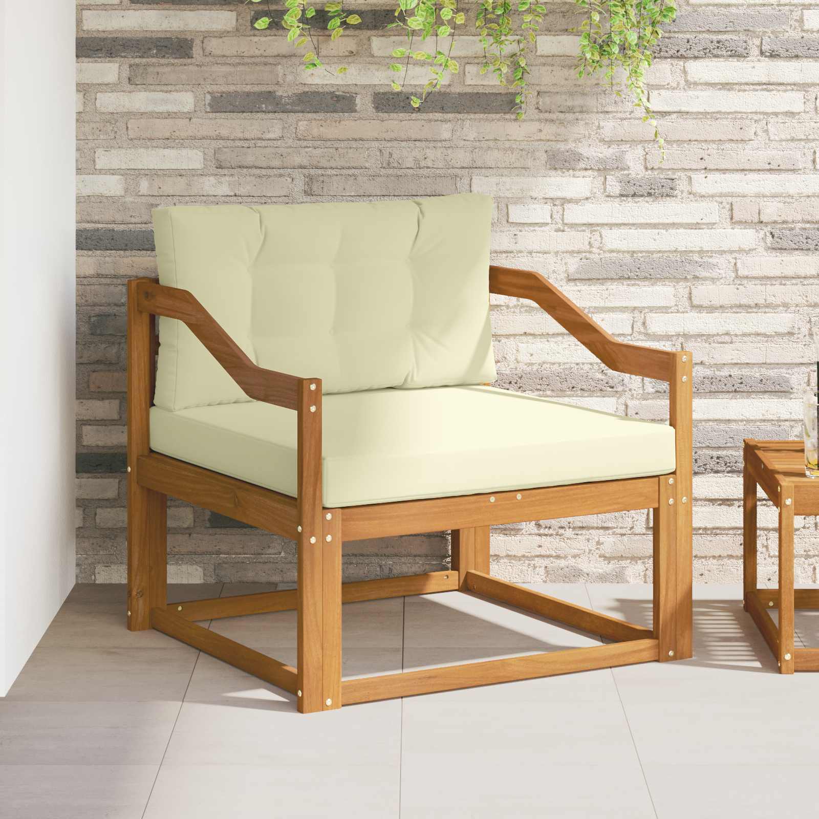 vidaXL Canapea Medie pentru Exterior natural