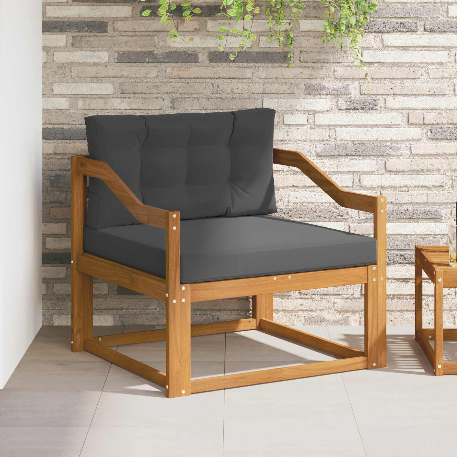 vidaXL Canapea Medie pentru Exterior natural