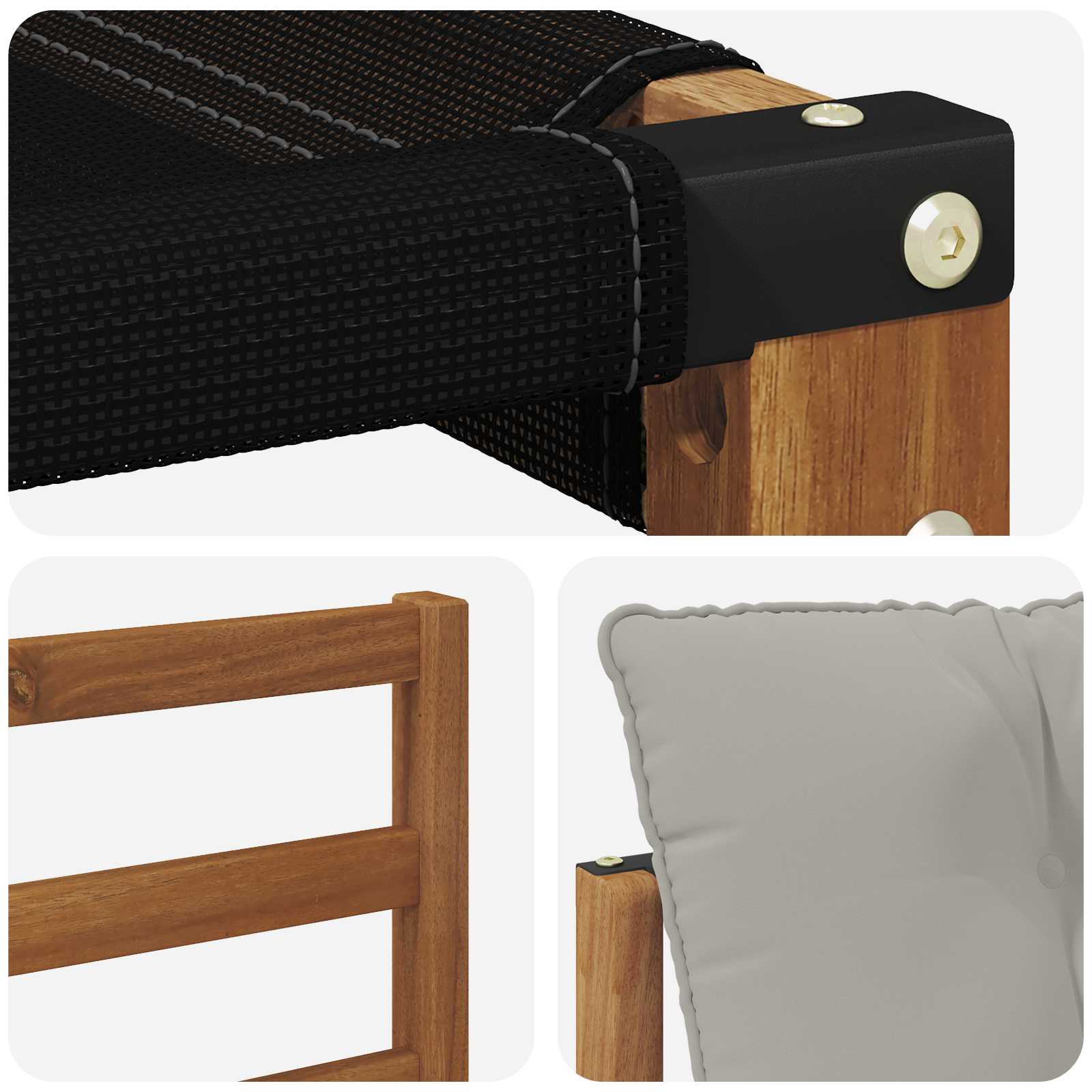 Buiten bankenset Massief Acaciahout en Textilene image 8