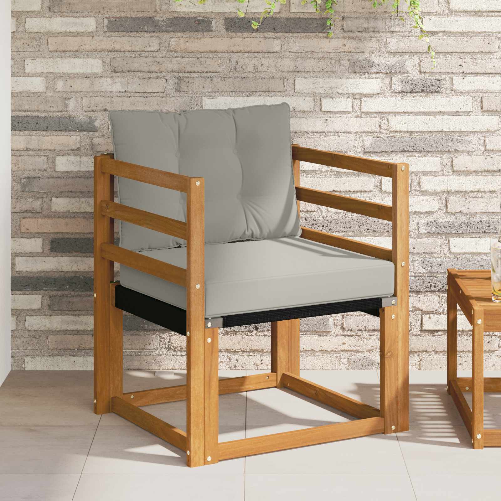 vidaXL Outdoor-Sofagarnitur Massives Akazienholz und Textilene