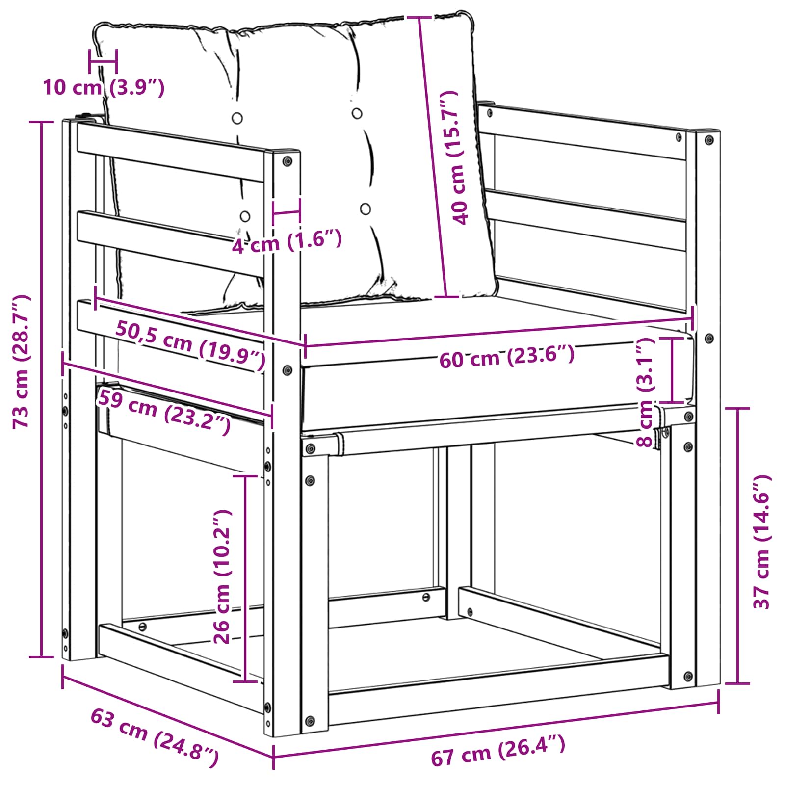 Tuinbank Massief Acaciahout en Textilene Naturel image 9
