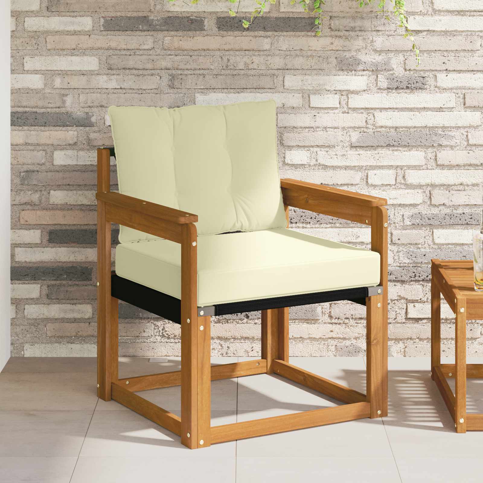 vidaXL Outdoor-Sofagarnitur Massives Akazienholz und Textilene