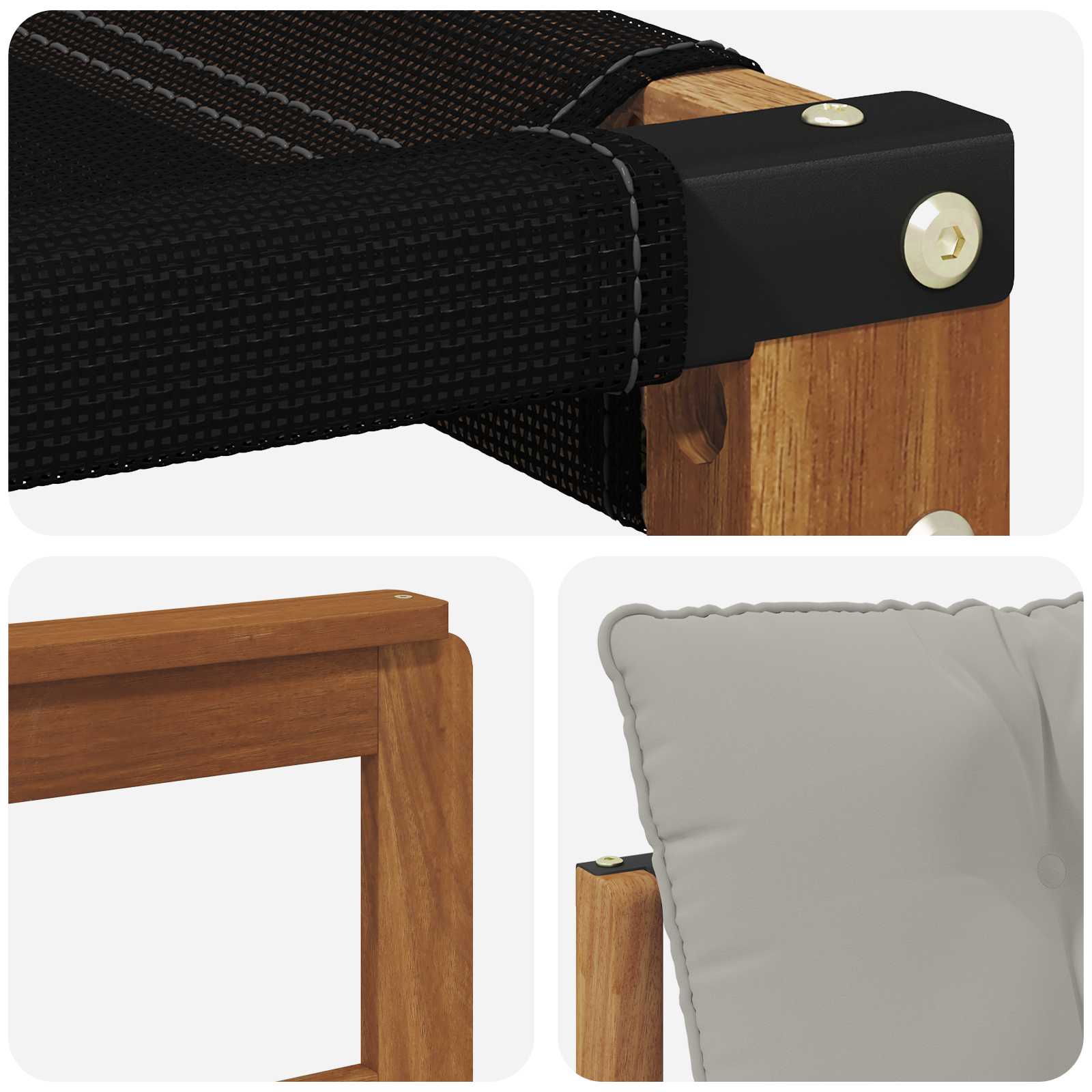 Buiten bankenset Massief Acaciahout en Textilene image 8