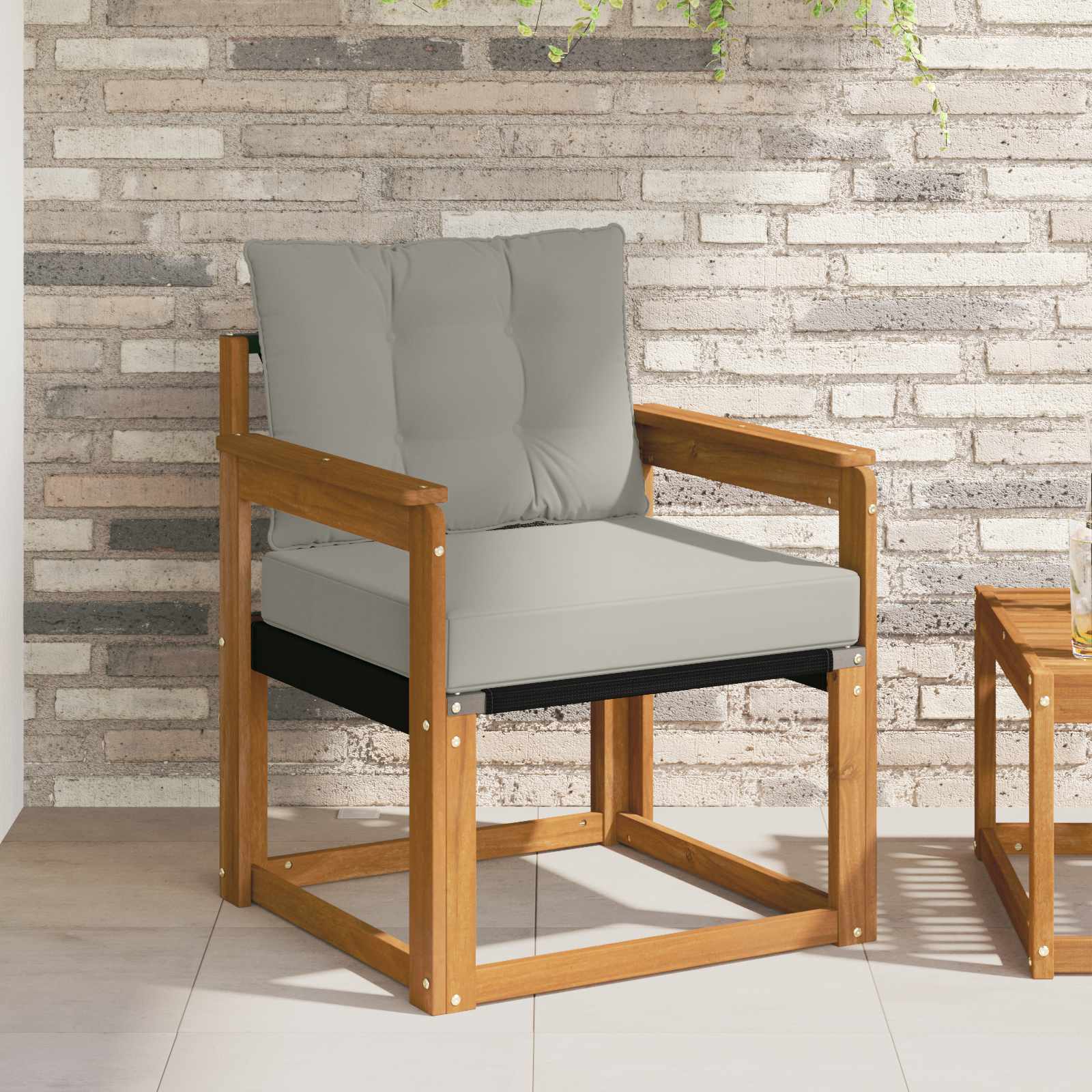 Buiten bankenset Massief Acaciahout en Textilene image 1