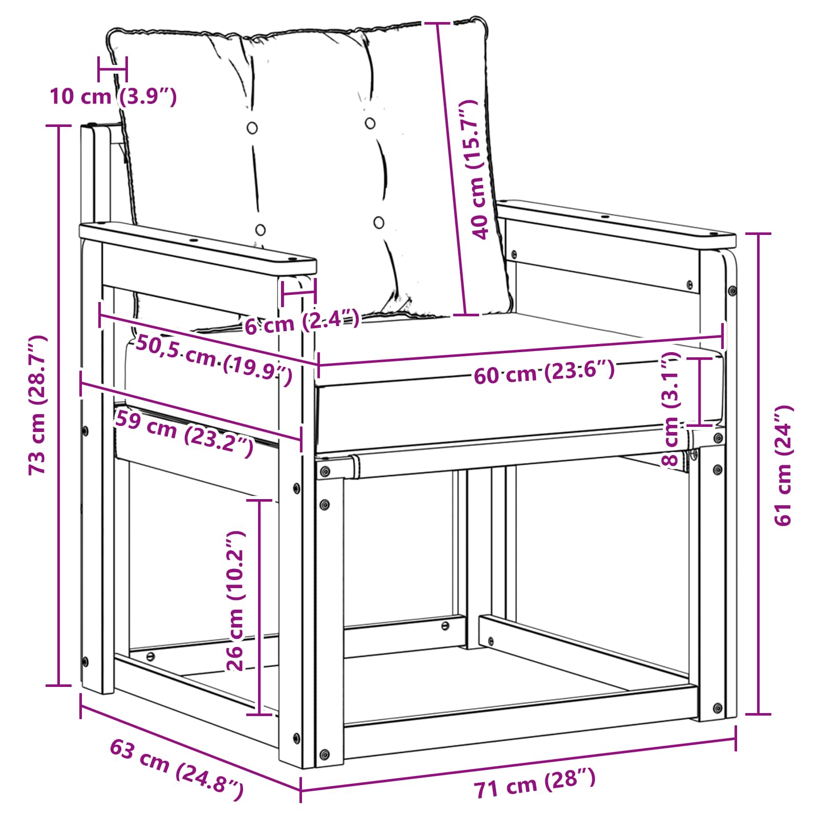 Tuinbank Massief Acaciahout en Textilene Naturel image 9