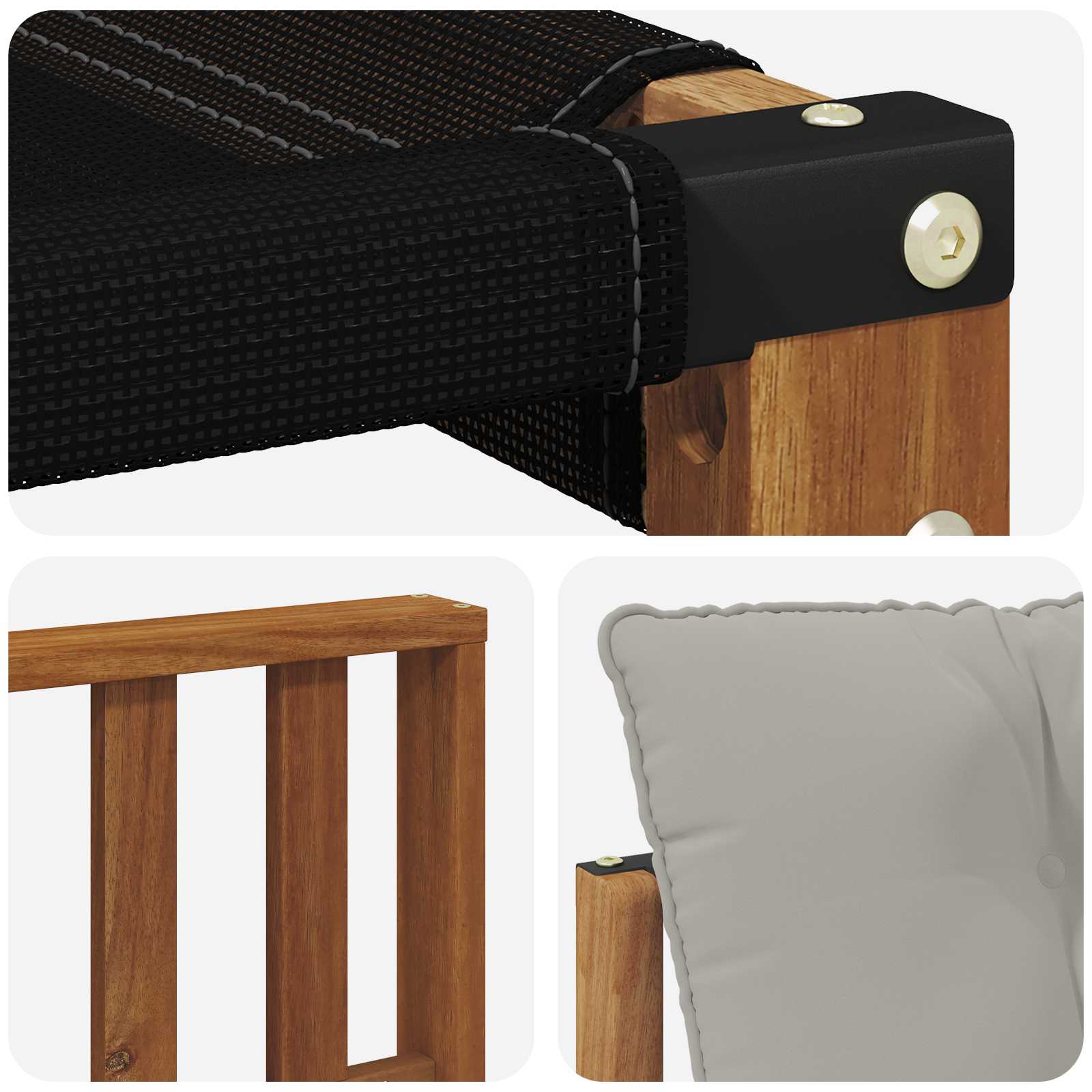 Buiten bankenset Massief Acaciahout en Textilene image 8