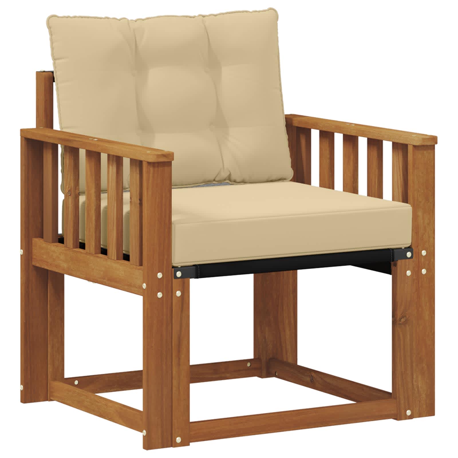 Tuinbank Massief Acaciahout en Textilene Naturel image 2